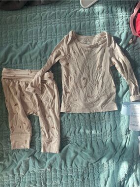 Carter's Cream Beige Woodland Print Two-Piece Pajama Set